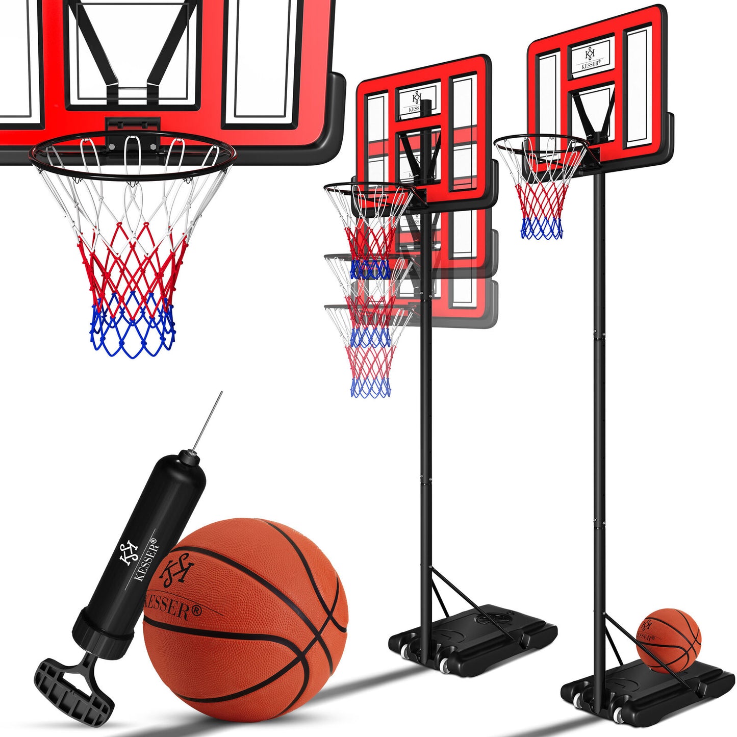 KESSER® Basketballkorb 230 -305Cm Mit Ständer Basketballstän