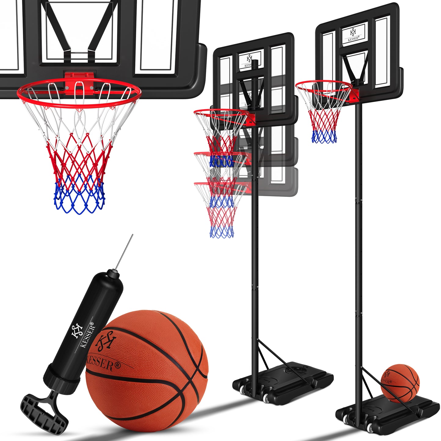 KESSER® Basketballkorb 230 -305Cm Mit Ständer Basketballstän
