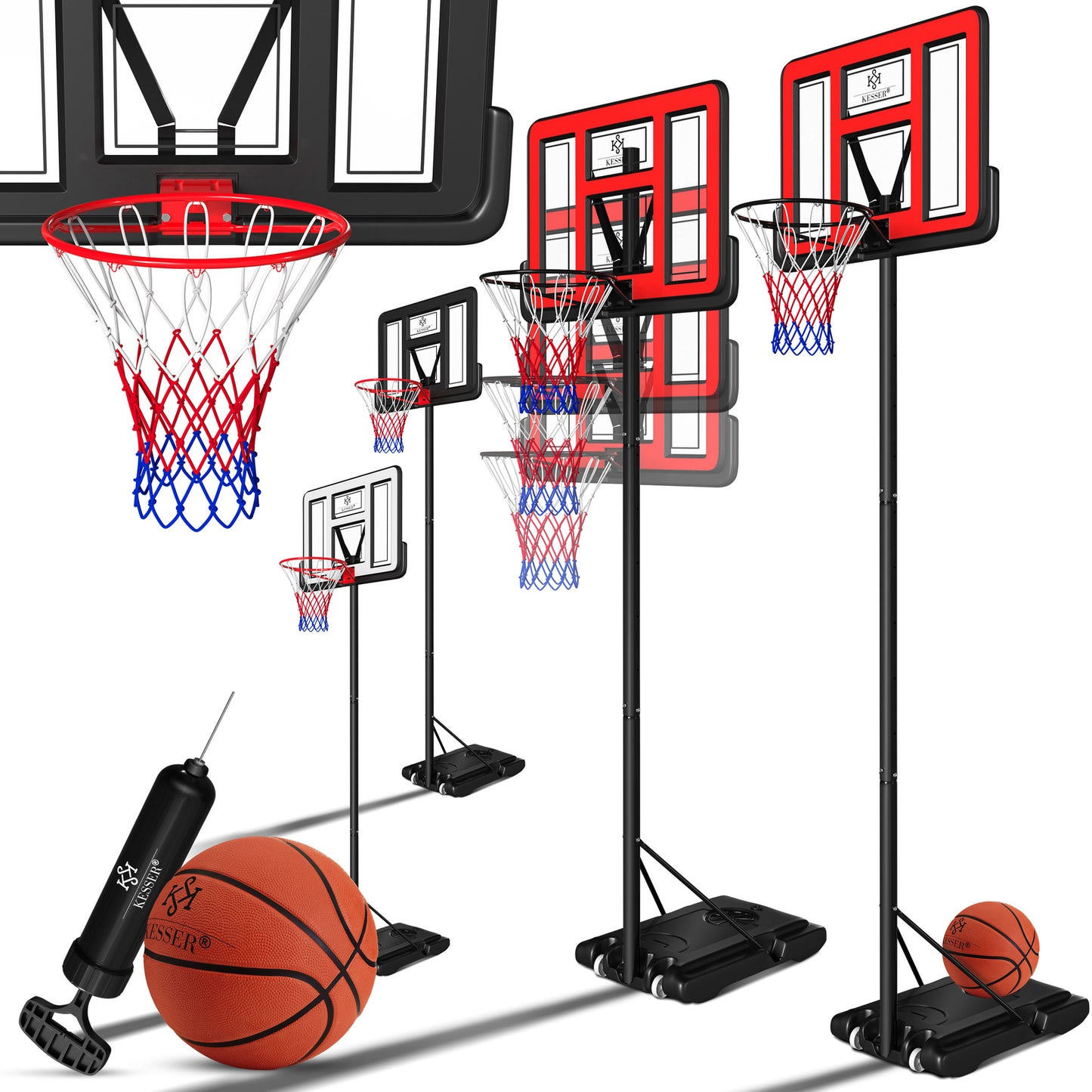 KESSER® Basketballkorb 230 -305Cm Mit Ständer Basketballstän
