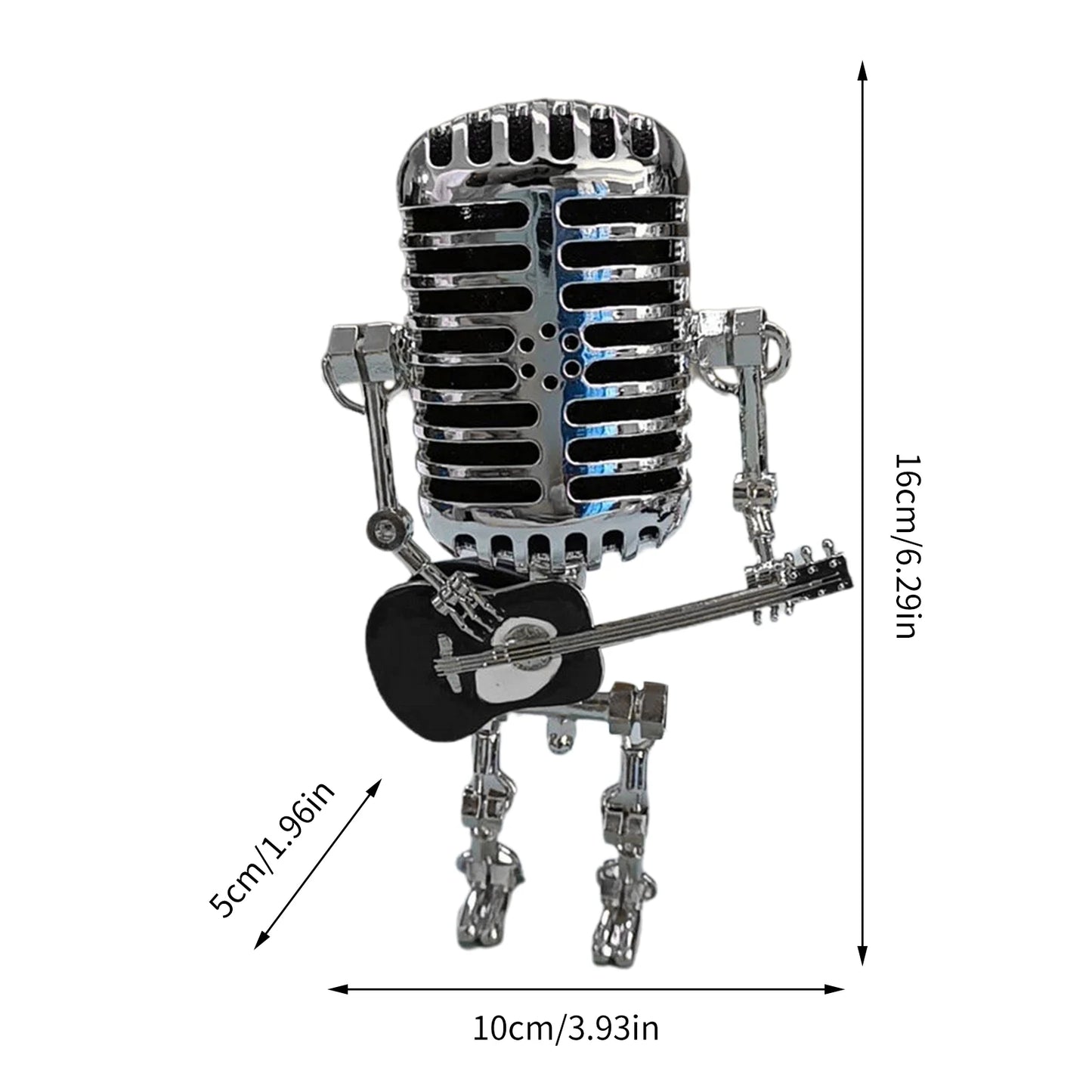 Microphone Robot Desk Lamp Microphone Robot Lamp Vintage Metal Microphone Robot Lamp Table LED Guitar Lamp Robot Desk Light Lamp