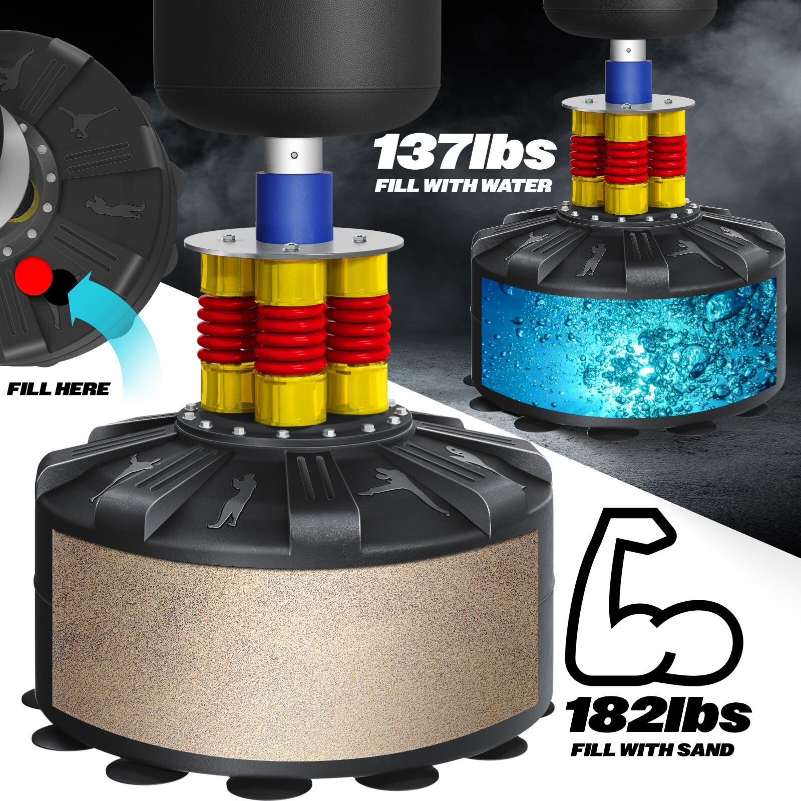 KESSER® Boxsack Set Boxhandschuhe Springseil Box Sandsack Punching Bag Stehend