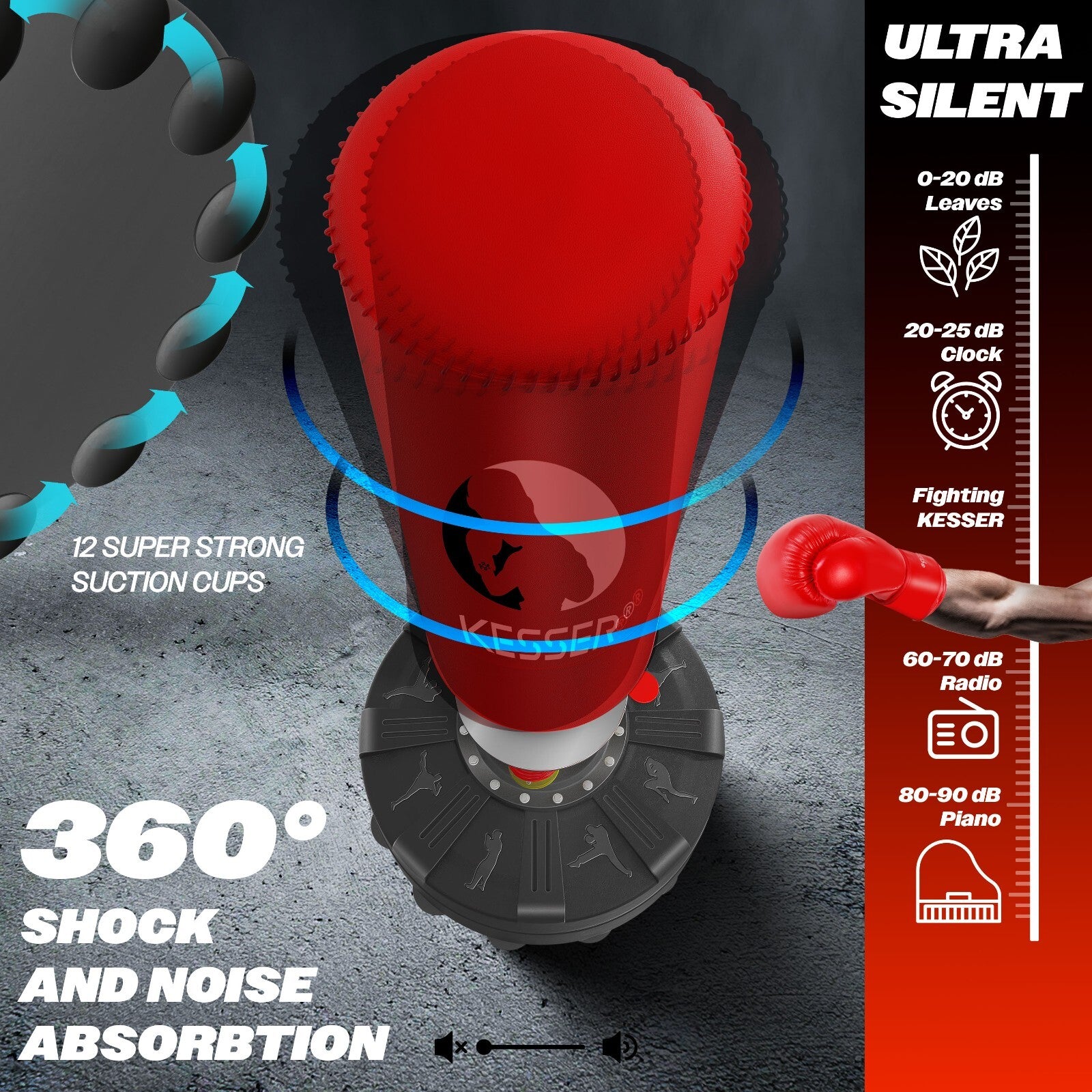 KESSER® Boxsack Set Boxhandschuhe Springseil Box Sandsack Punching Bag Stehend