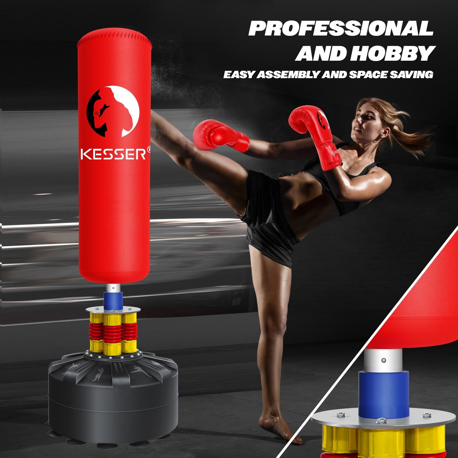KESSER® Boxsack Set Boxhandschuhe Springseil Box Sandsack Punching Bag Stehend