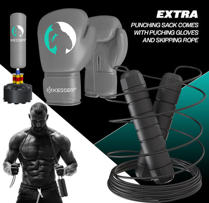 KESSER® Boxsack Set Boxhandschuhe Springseil Box Sandsack Punching Bag Stehend