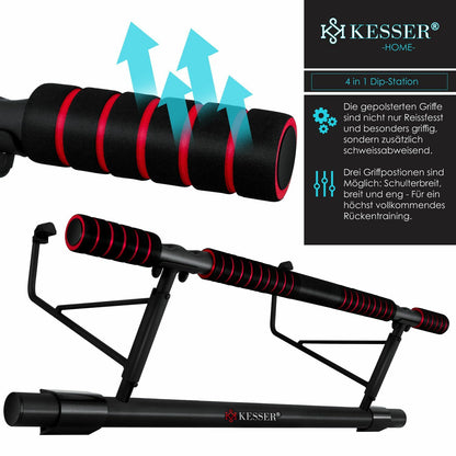 KESSER® 4In1 Premium Klimmzugstange + Dip-Station Türrahmen Tür Klimmzug Stange