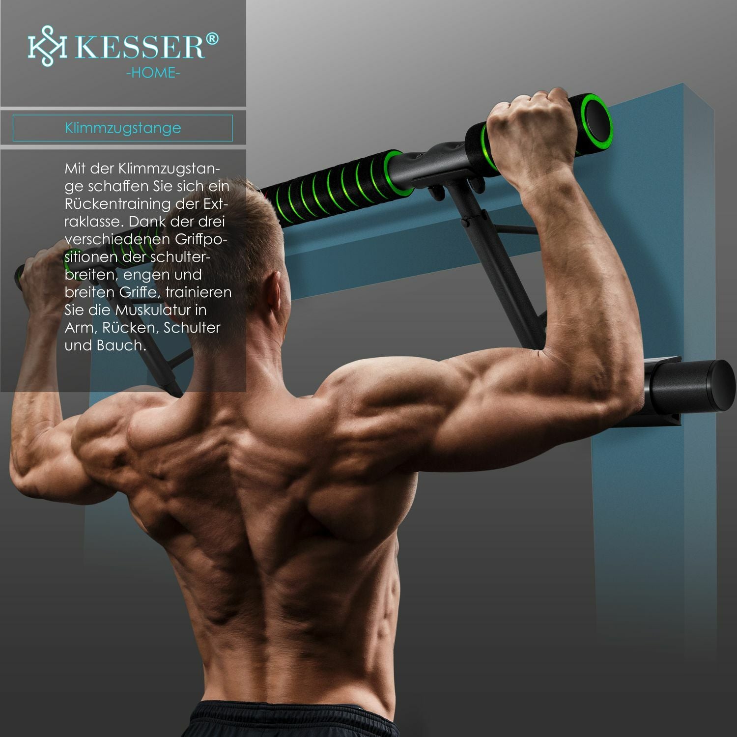 KESSER® 4In1 Premium Klimmzugstange + Dip-Station Türrahmen Tür Klimmzug Stange