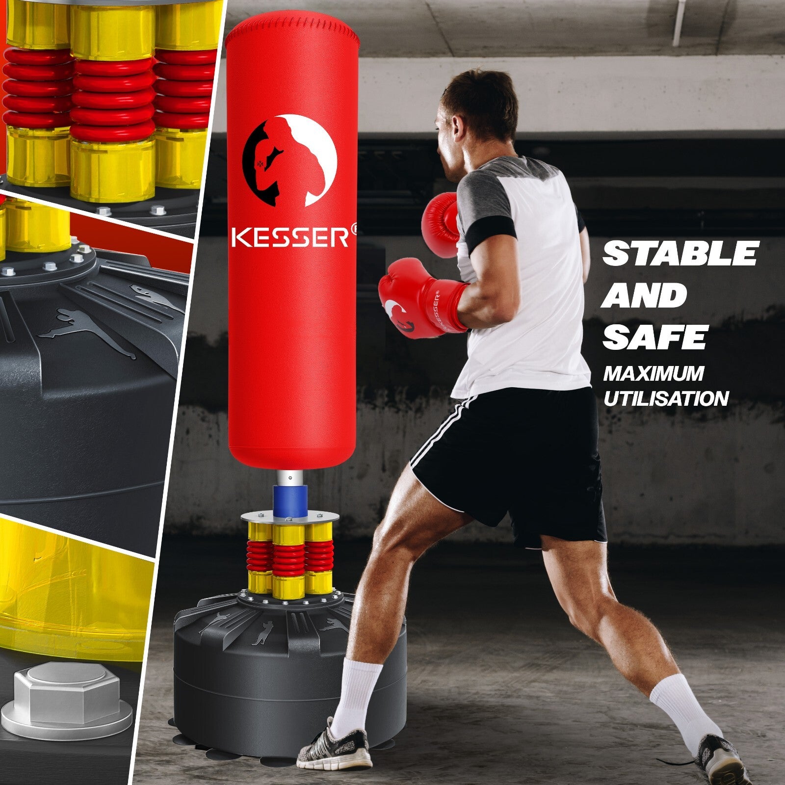 KESSER® Boxsack Set Boxhandschuhe Springseil Box Sandsack Punching Bag Stehend