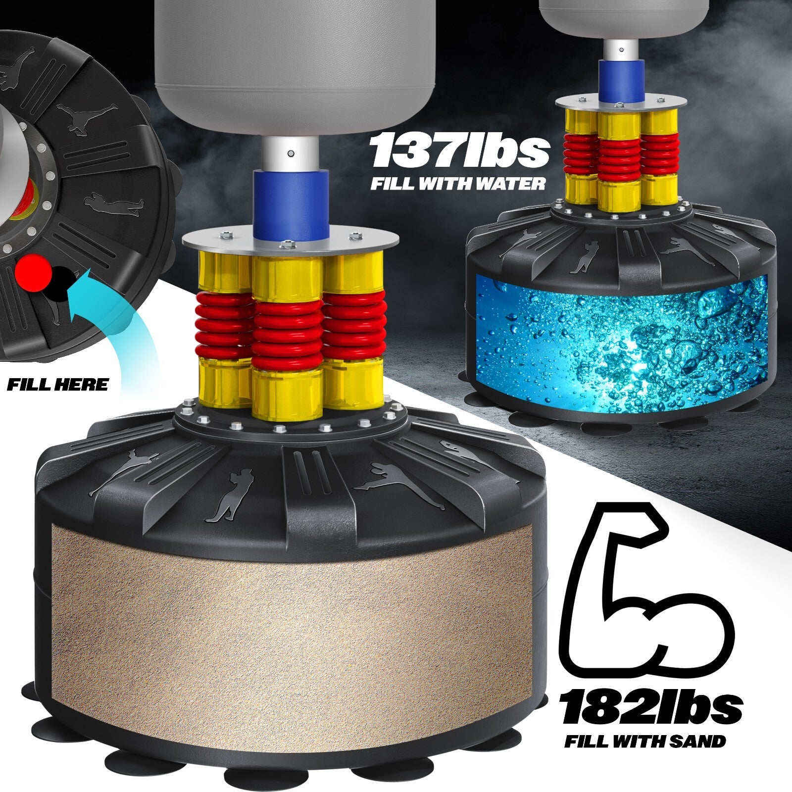 KESSER® Boxsack Set Boxhandschuhe Springseil Box Sandsack Punching Bag Stehend