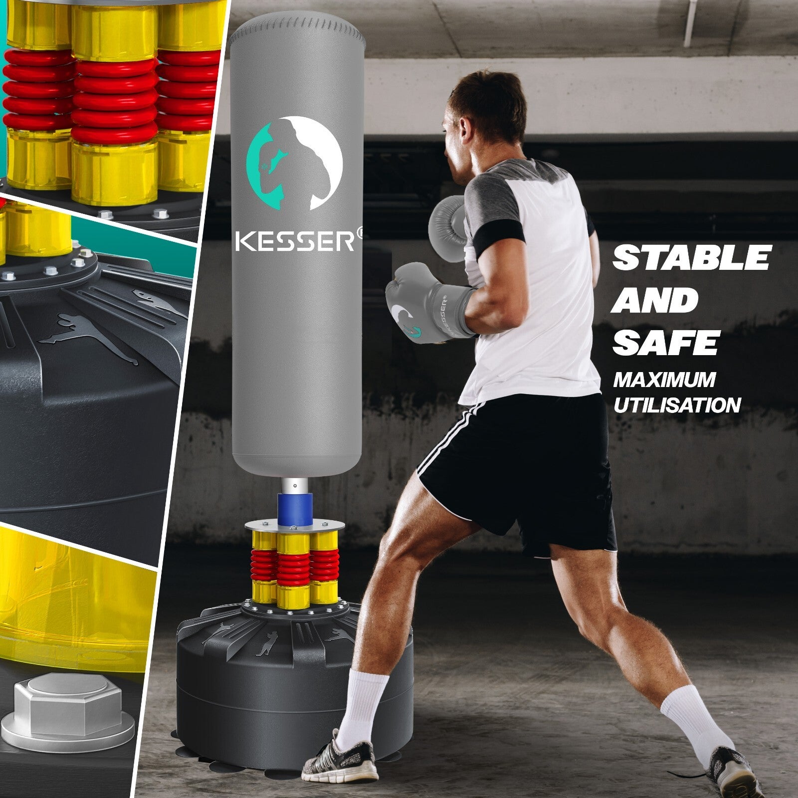 KESSER® Boxsack Set Boxhandschuhe Springseil Box Sandsack Punching Bag Stehend
