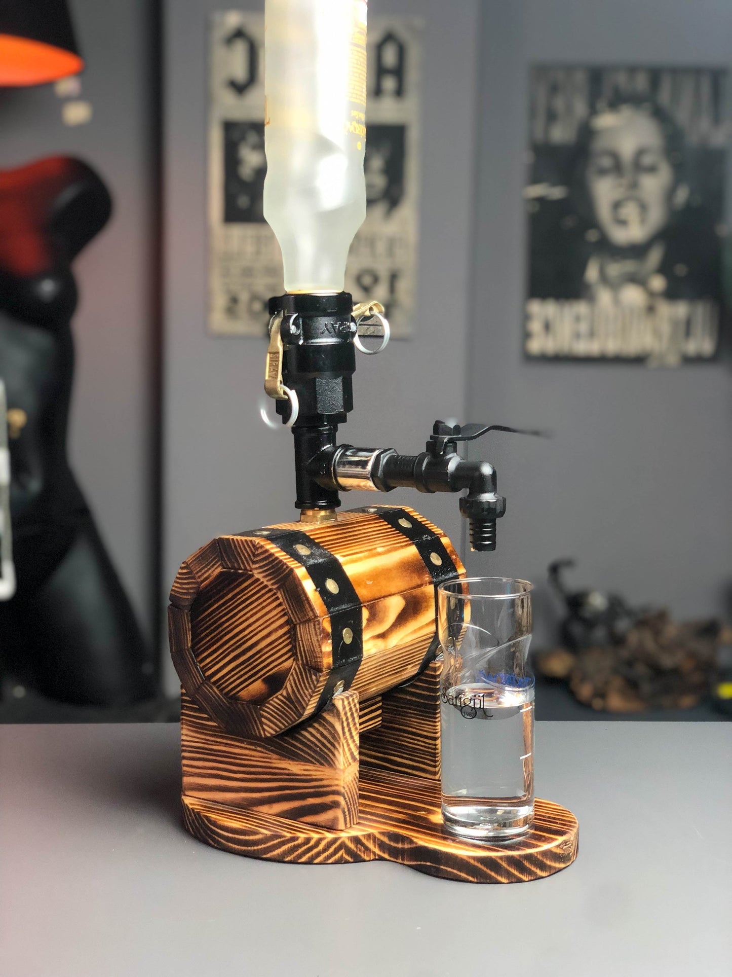 Fass Wasserhahn aus Massivholz