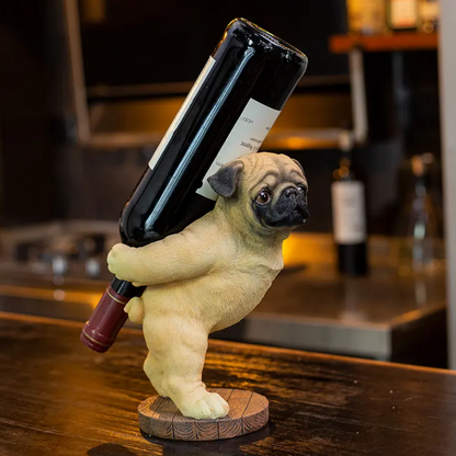 Weinflaschenhalter Resin Hund