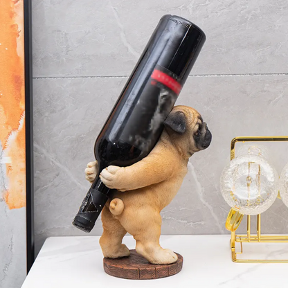 Weinflaschenhalter Resin Hund