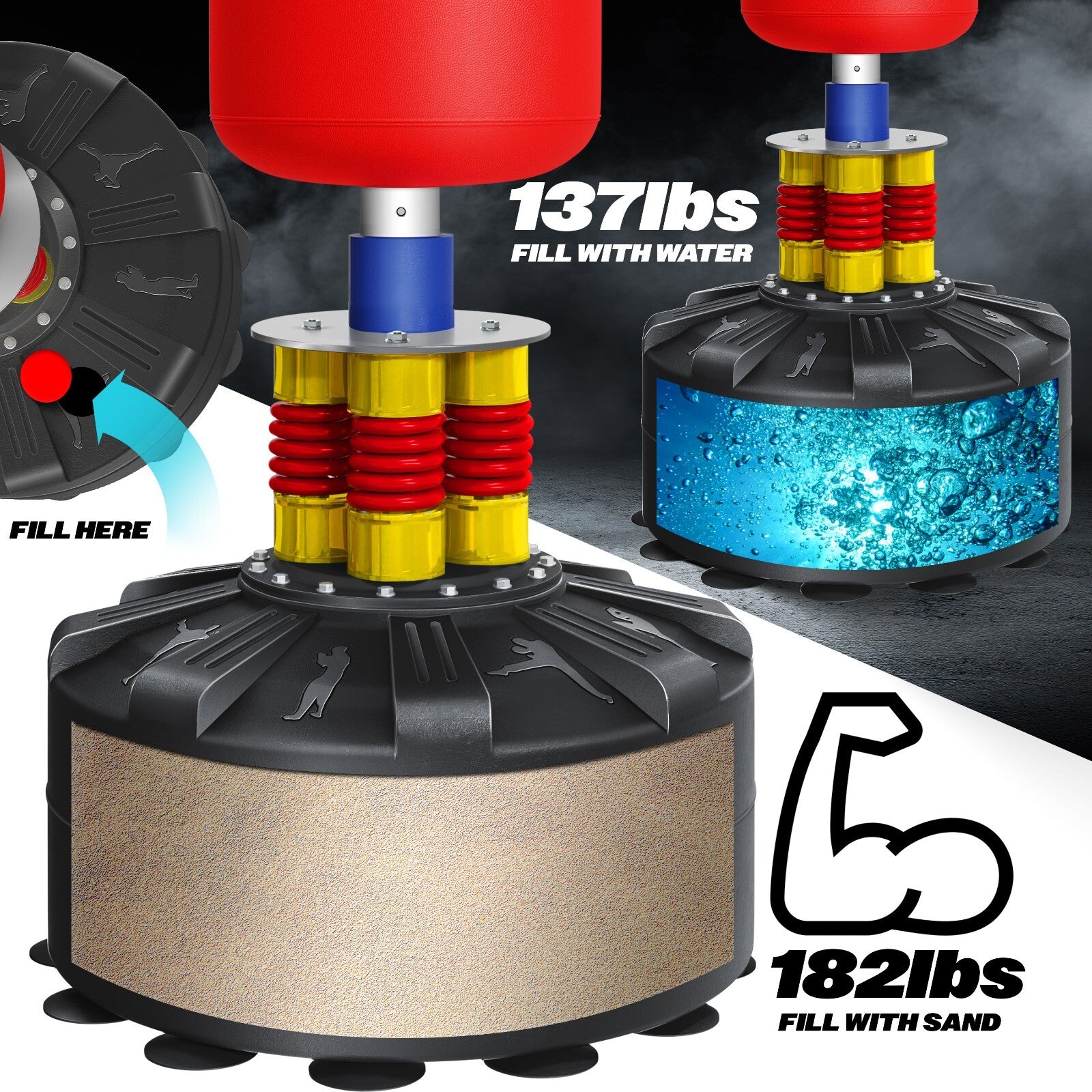 KESSER® Boxsack Set Boxhandschuhe Springseil Box Sandsack Punching Bag Stehend