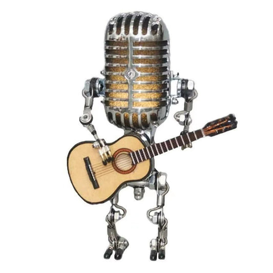 Microphone Robot Desk Lamp Microphone Robot Lamp Vintage Metal Microphone Robot Lamp Table LED Guitar Lamp Robot Desk Light Lamp