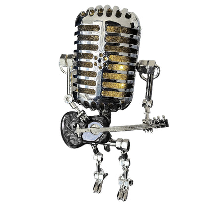 Microphone Robot Desk Lamp Microphone Robot Lamp Vintage Metal Microphone Robot Lamp Table LED Guitar Lamp Robot Desk Light Lamp