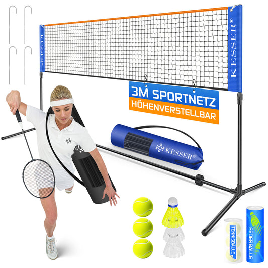 KESSER® Badmintonnetz Set Mit 3X Federball & Tasche Voleyball Netz Tennisnetz