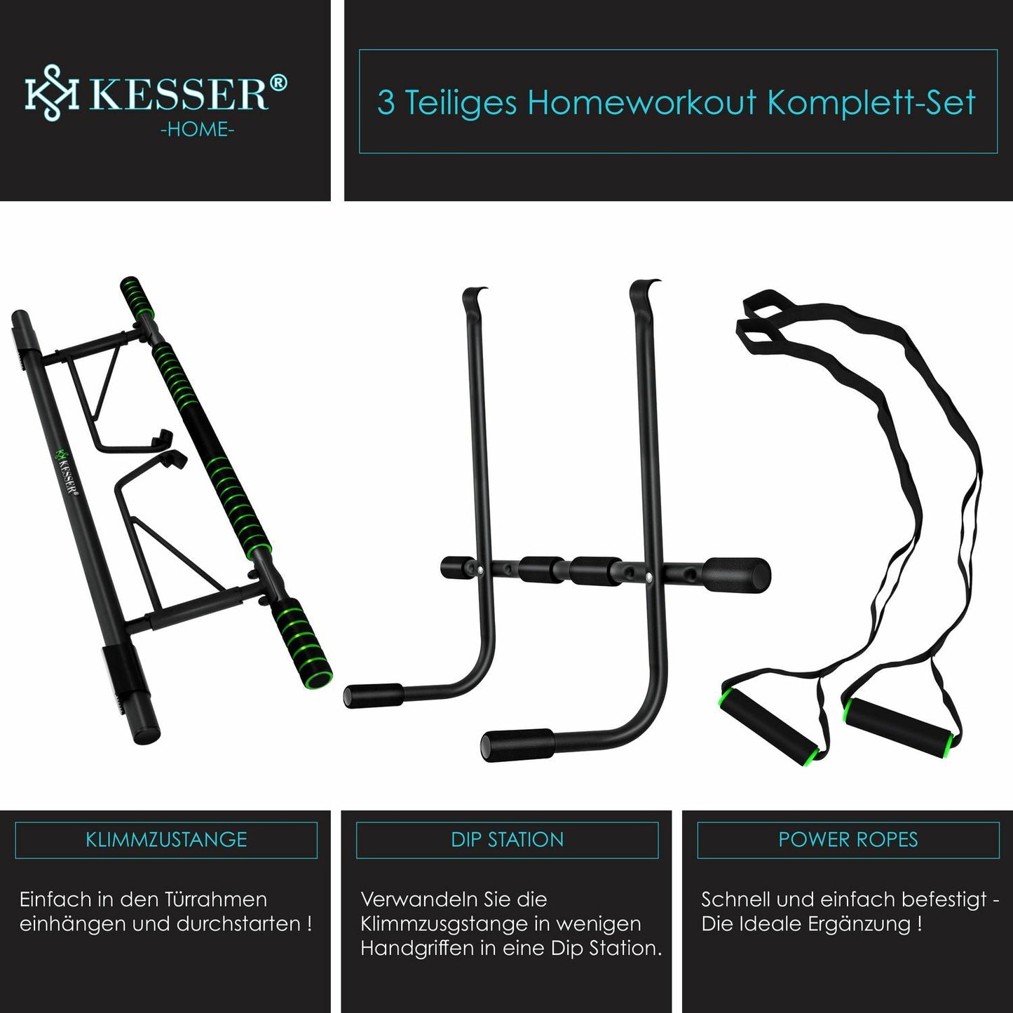 KESSER® 4In1 Premium Klimmzugstange + Dip-Station Türrahmen Tür Klimmzug Stange