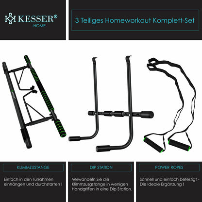 KESSER® 4In1 Premium Klimmzugstange + Dip-Station Türrahmen Tür Klimmzug Stange