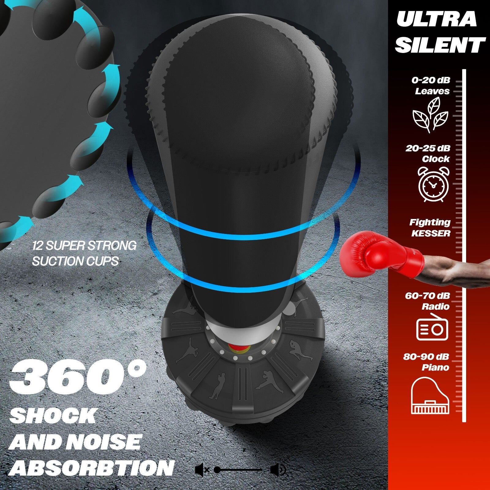 KESSER® Boxsack Set Boxhandschuhe Springseil Box Sandsack Punching Bag Stehend