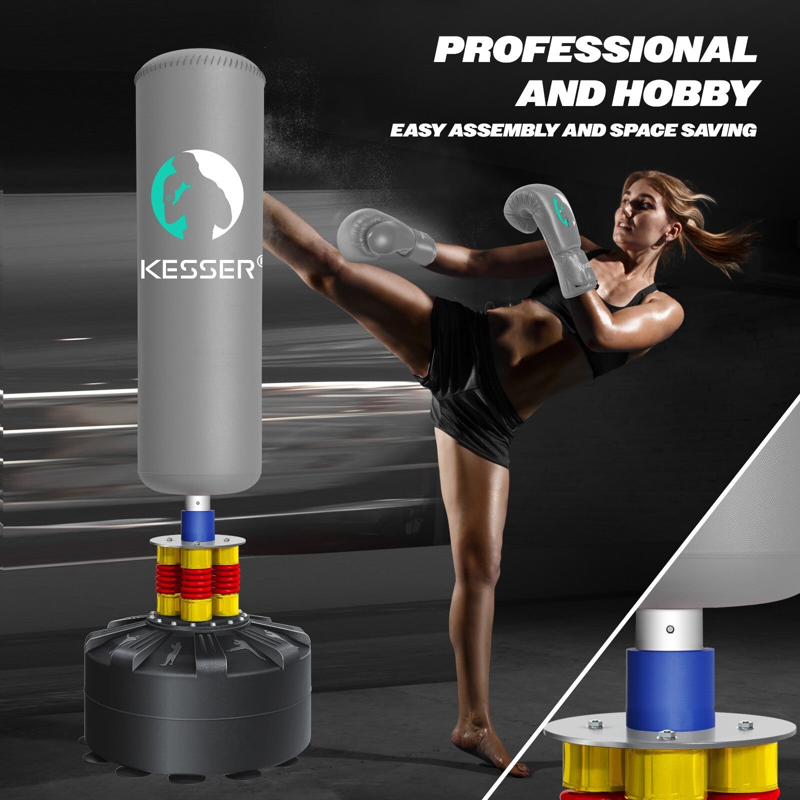 KESSER® Boxsack Set Boxhandschuhe Springseil Box Sandsack Punching Bag Stehend